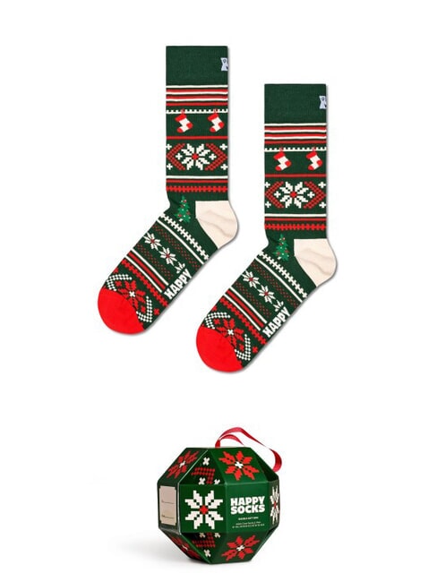 HAPPY SOCKS SNOWFLAKE Lote de regalo de 1 par de calcetines verde oscuro - Calcetines de hombre