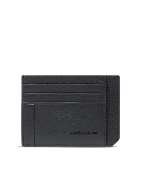 PIQUADRO W137 Tarjetero plano de cuero para tarjetas de crédito negro - Carteras Hombre