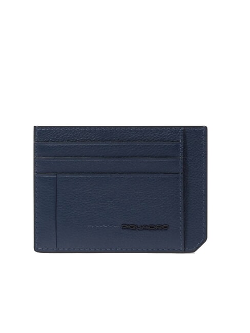 PIQUADRO W137 Tarjetero plano de cuero para tarjetas de crédito azul - Carteras Hombre