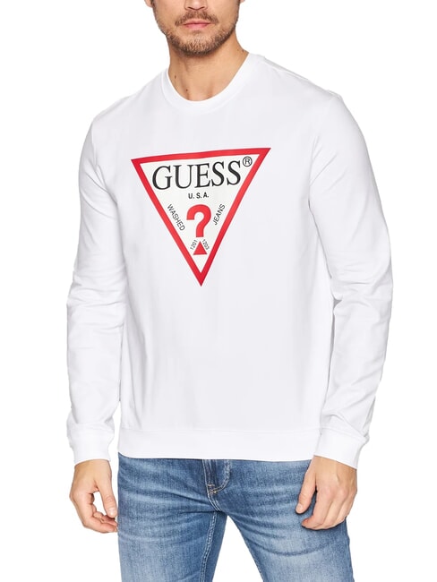 GUESS AUDLEY sudadera con logo triangular purwhite - Sudaderas