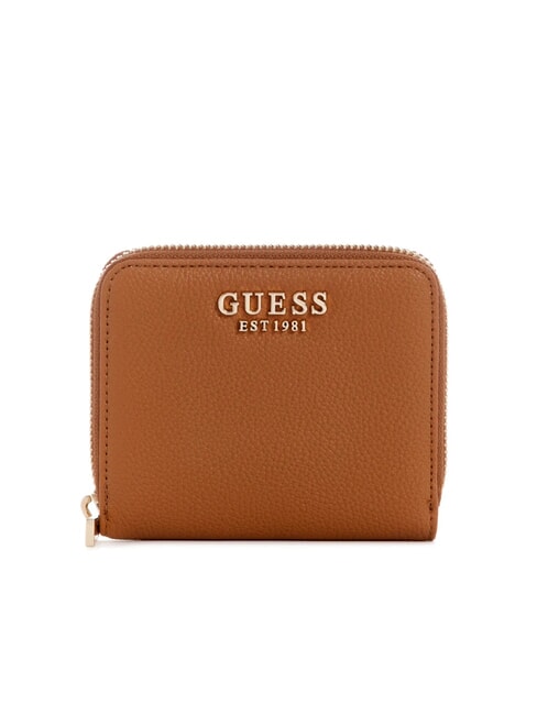 GUESS LAUREL 2 Cartera pequeña con cremallera COGNAC - Carteras Mujer