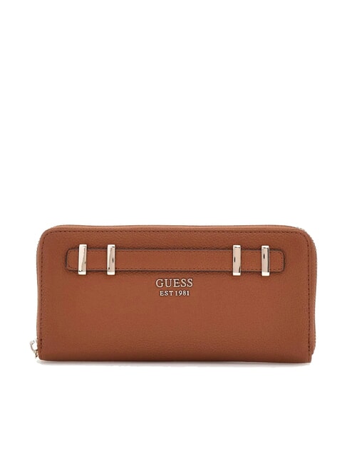 GUESS GREGORIA Cartera grande con cremallera y correa para la muñeca COGNAC - Carteras Mujer