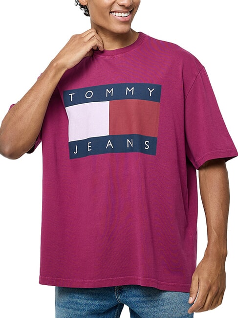 TOMMY HILFIGER TH JEANS Maxi Flag Camiseta de algodón uva del valle - camiseta