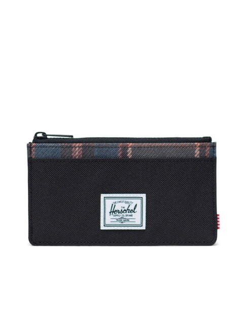 HERSCHEL OSCAR Tarjetero plano con monedero cuadros negros de invierno - Carteras Mujer
