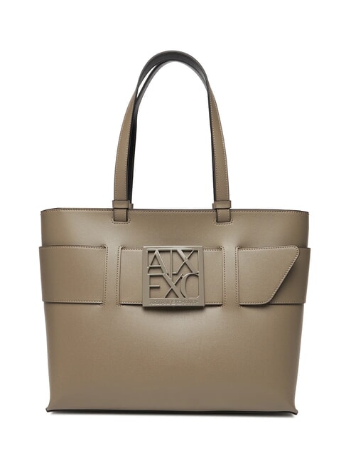 ARMANI EXCHANGE A|X BUCKLE Bolso shopper de hombro lubina marrón - Bolsos Mujer