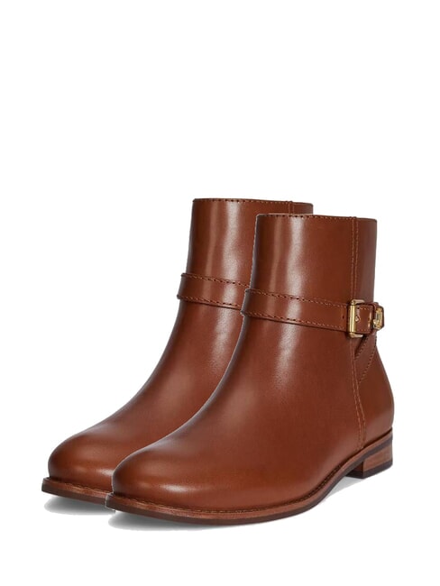 RALPH LAUREN BROOKE 2 Botines bajos de piel con hebilla lauren tan1 - Zapatos Mujer