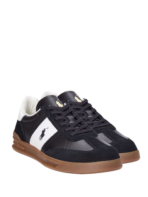 RALPH LAUREN HERITAGE AERA Zapatillas de cuero blanco negro - Zapatos Hombre
