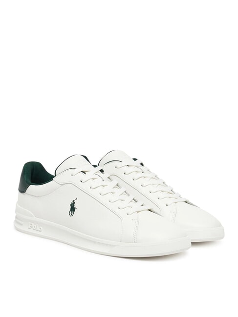 RALPH LAUREN HERITAGE COURT 2 Zapatillas de cuero blanco lavado de cubierta/bosque - Zapatos Hombre