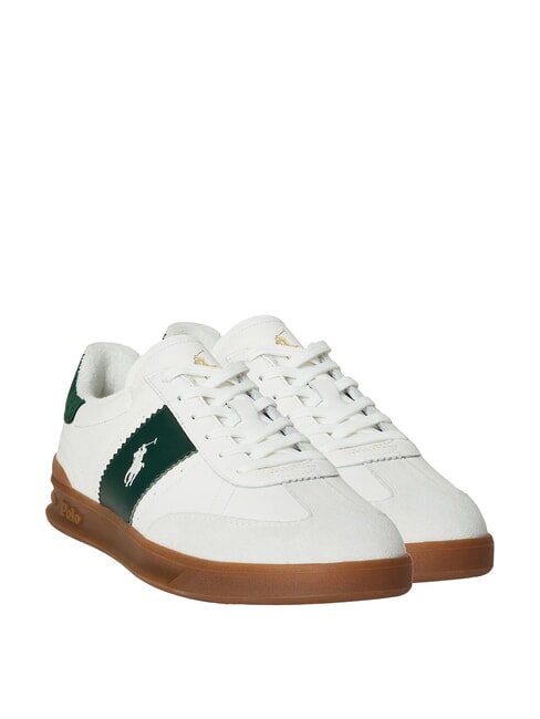 RALPH LAUREN HERITAGE AERA Zapatillas de cuero blanco roto/bosque - Zapatos Hombre