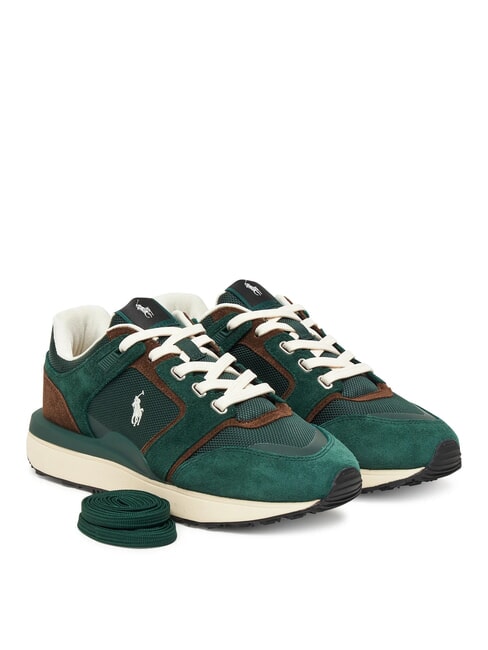 RALPH LAUREN TRAIN 89 Zapatillas para correr verde universitario/marrón chocolate - Zapatos Hombre