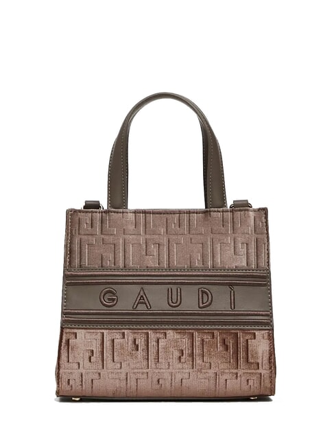 GAUDÌ ADA VELUR S Bolso pequeño con inserciones de terciopelo gris pardo - Bolsos Mujer
