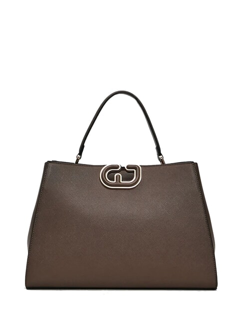 GAUDÌ DEMY WINTER L Bolso de mano con bandolera en piel saffiano gris pardo - Bolsos Mujer