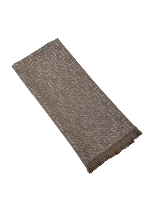 GAUDÌ ESTELLE Bufanda de hilo de lúrex con logotipo integral gris pardo - Bufandas