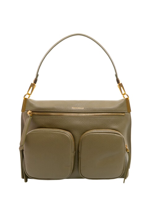 COCCINELLE HYLE Bolso mediano de piel de doble función verde laurel - Bolsos Mujer