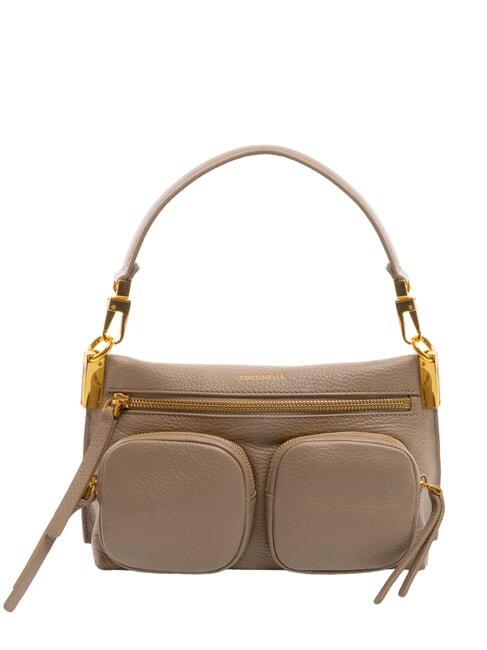 COCCINELLE HYLE Bolso pequeño de piel de doble uso topo cálido - Bolsos Mujer