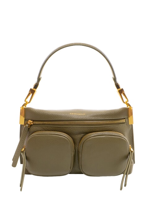 COCCINELLE HYLE Bolso pequeño de piel de doble uso verde laurel - Bolsos Mujer