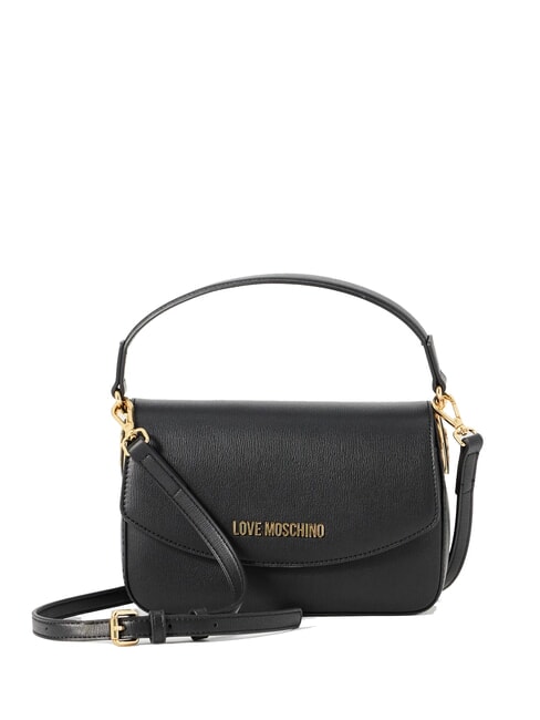 LOVE MOSCHINO CHUNKY TAB Bolso con solapa y bandolera negro - Bolsos Mujer