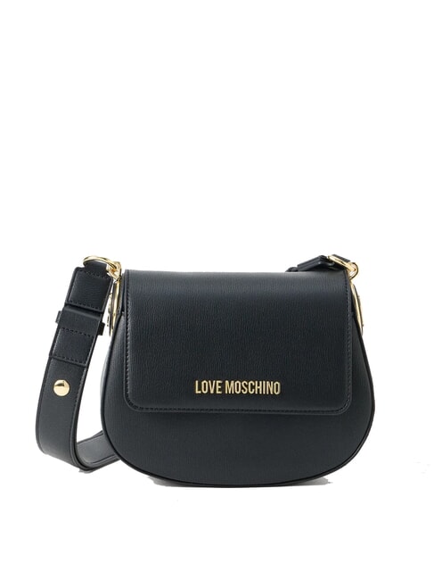 LOVE MOSCHINO CHUNKY TAB Bolso de hombro con solapa negro - Bolsos Mujer