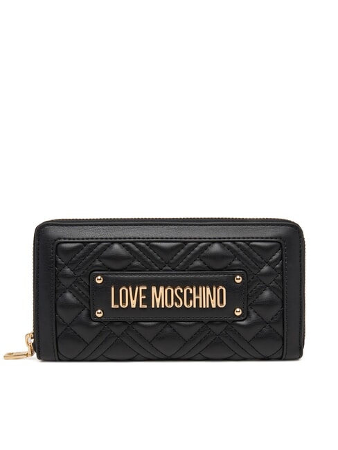 LOVE MOSCHINO QUILTED Cartera grande con cremallera negro - Carteras Mujer