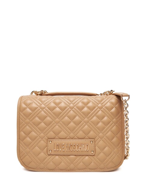 LOVE MOSCHINO QUILTED Bolso de hombro de doble función beige - Bolsos Mujer