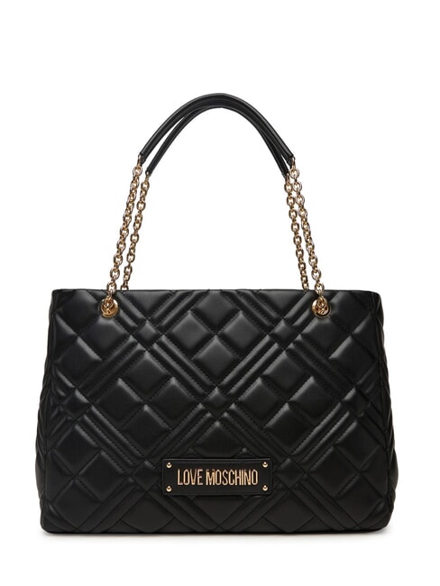 LOVE MOSCHINO QUILTED Bolsa de compras con asas de cadena negro - Bolsos Mujer