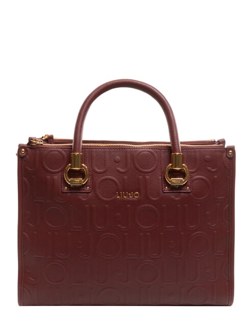 LIUJO MANHATTAN Bolso mediano tipo cartera con logotipo vino tinto - Bolsos Mujer