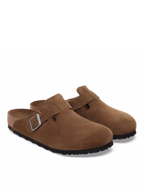 BIRKENSTOCK BOSTON Zapatilla de piel de ante té oscuro - Zapatos unisex