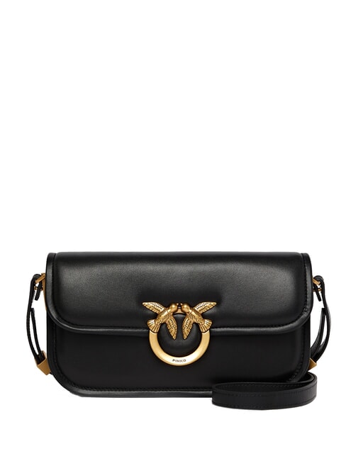 PINKO LOVE BOX Bolso de hombro, en piel negro-oro antiguo - Bolsos Mujer