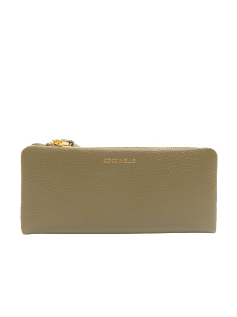 COCCINELLE SOFTY Cartera grande de cuero verde laurel - Carteras Mujer