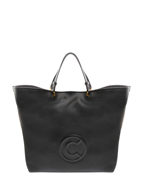 COCCINELLE CALLISTO Bolso de compras de piel con logotipo grabado negro - Bolsos Mujer