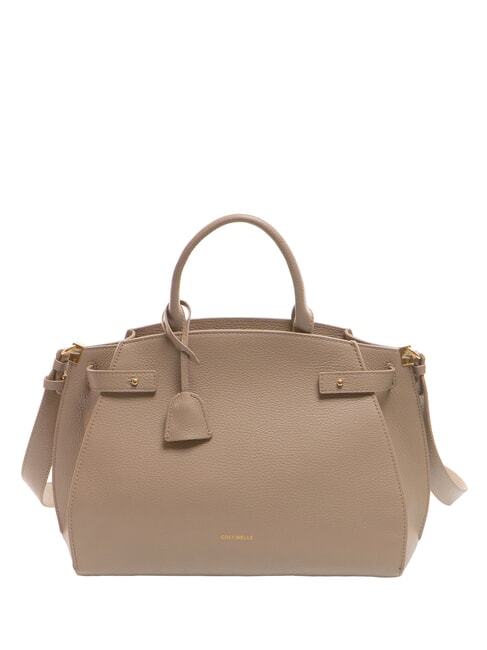 COCCINELLE KLICHE Bolso de piel con bandolera topo cálido - Bolsos Mujer