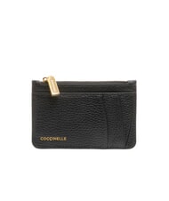 COCCINELLE ROUNDED PRINTED Tarjetero plano de piel con cremallera - Carteras Mujer