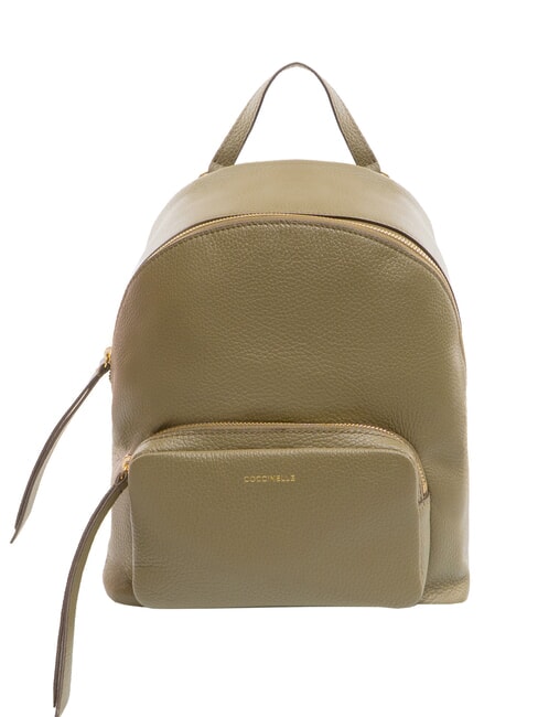 COCCINELLE JEN Mochila redonda de piel con bolsillo. verde laurel - Bolsos Mujer