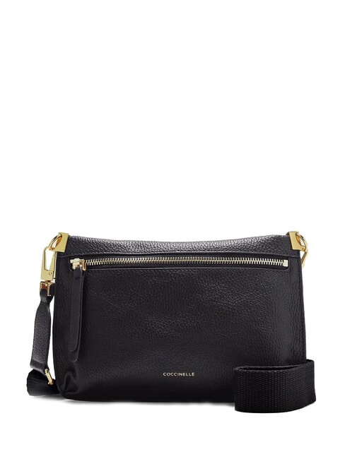 COCCINELLE HYLE Bolso bandolera pequeño de piel plano negro - Bolsos Mujer