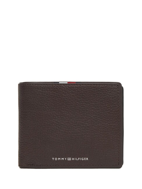 TOMMY HILFIGER TH CORP Cartera pequeña de cuero granos de café - Carteras Hombre
