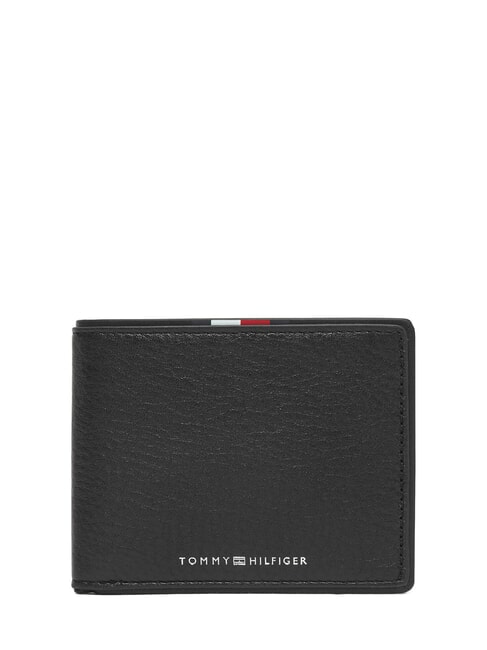 TOMMY HILFIGER TH CORP Cartera compacta de cuero negro - Carteras Hombre