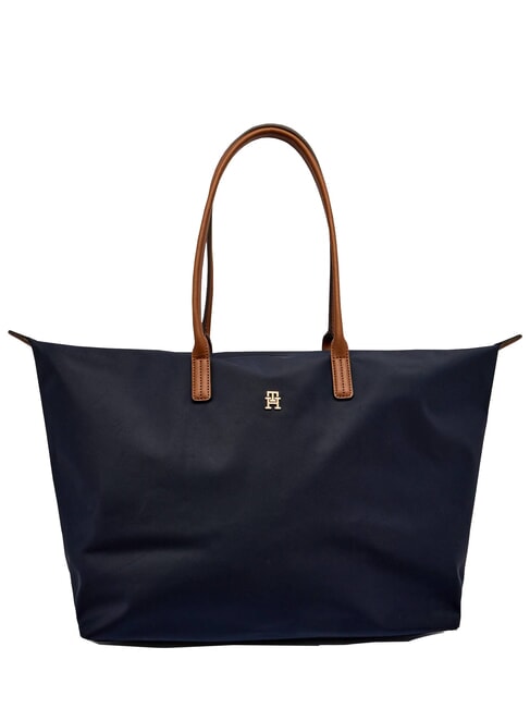 TOMMY HILFIGER POPETTE Bolso de hombro maxi azul espacial / negro - Bolsos Mujer