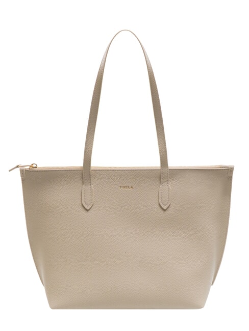 FURLA CLASSIC Bolso de compras de cuero perla - Bolsos Mujer