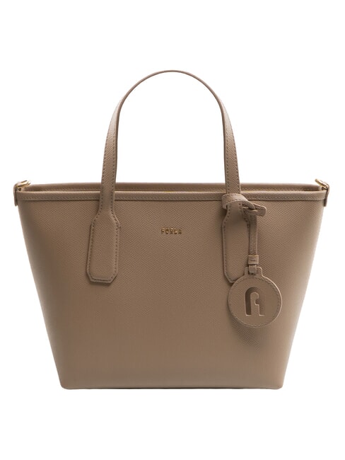 FURLA CLASSIC Bolso de mano, shopper de piel gris pardo - Bolsos Mujer