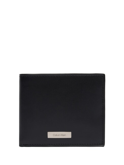 CALVIN KLEIN CK PLAQUE Cartera de cuero En negro - Carteras Hombre
