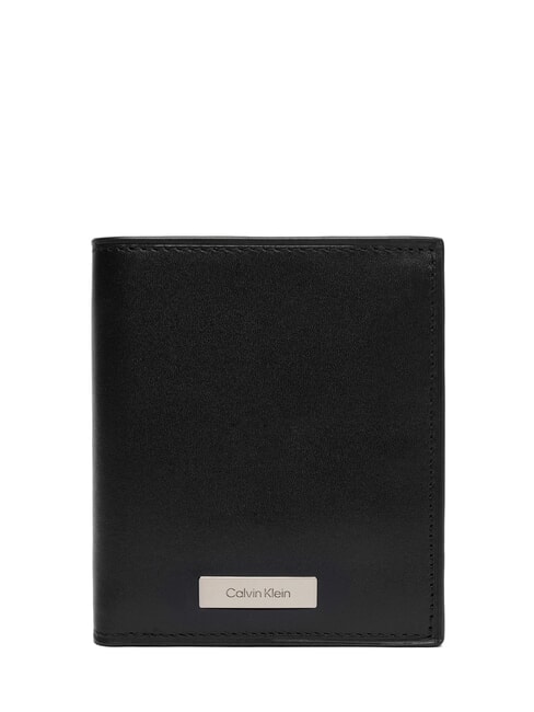 CALVIN KLEIN CK PLAQUE Cartera de cuero vertical En negro - Carteras Hombre