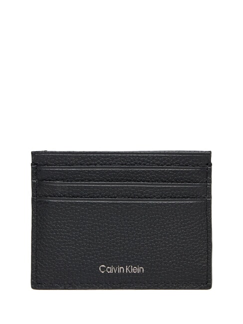 CALVIN KLEIN FOIL EMBOSS  Tarjetero plano de cuero En negro - Carteras Hombre