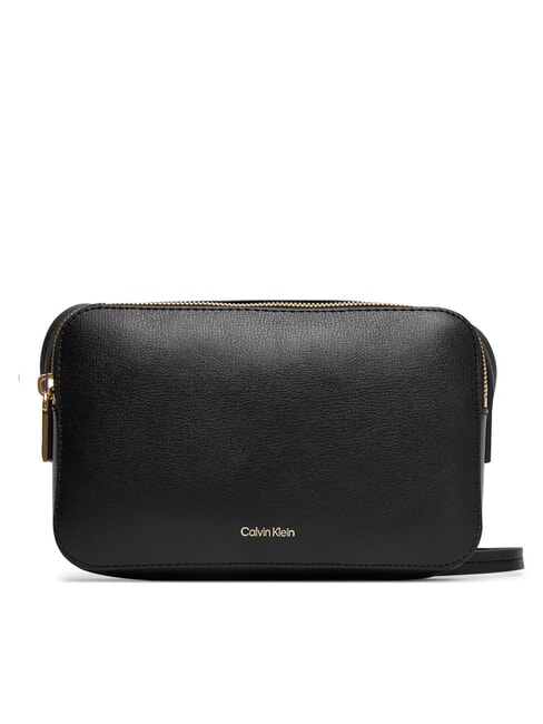 CALVIN KLEIN EMBOSSED LOGO Mini bolso de hombro coco negro/tostado - Bolsos Mujer