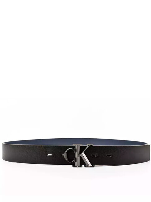 CALVIN KLEIN CK HARDWARE SEASONAL  Cinturón de cuero reversible océano negro/iluminado por la luna - Cinturones