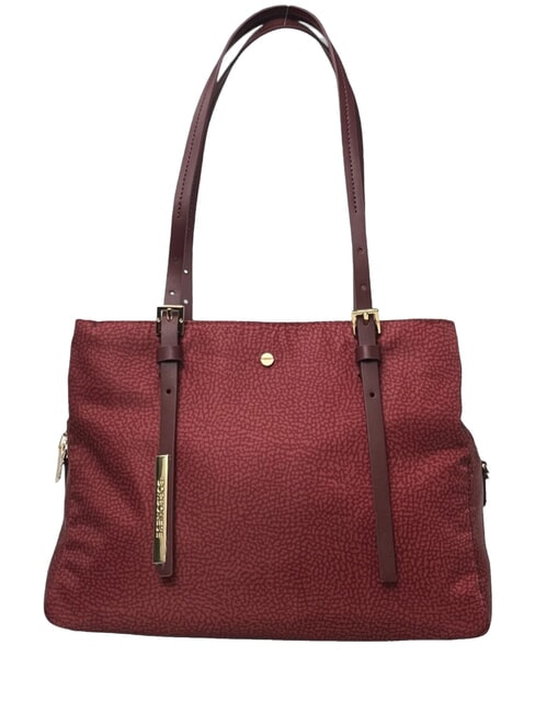 BORBONESE L'ECOLE NYLON Shopper de hombro, con bandolera merlot - Bolsos Mujer