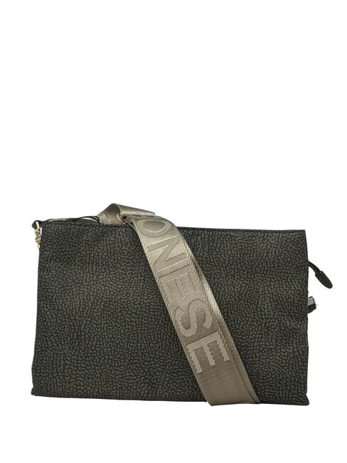 BORBONESE L'ECOLE NYLON Bolso bandolera con tres compartimentos laurel - Bolsos Mujer