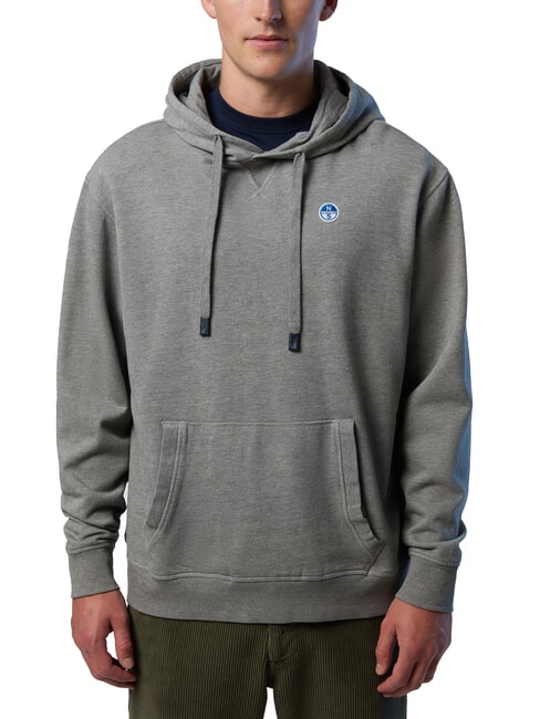 NORTH SAILS ROUND LOGO Sudadera con capucha de algodón mezcla gris medio - Sudaderas