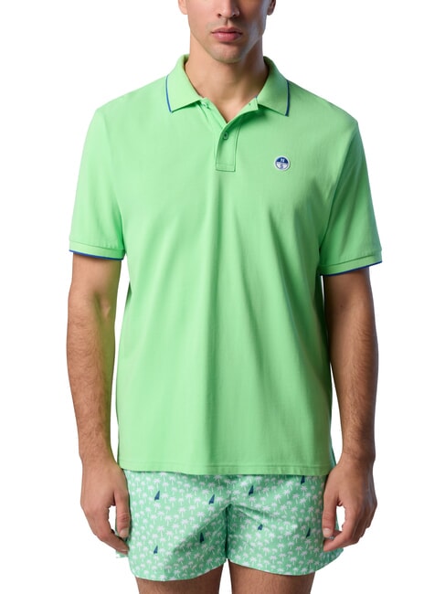 NORTH SAILS COLLAR STRIPED Polo de manga corta de algodón verde verano - camisa polo