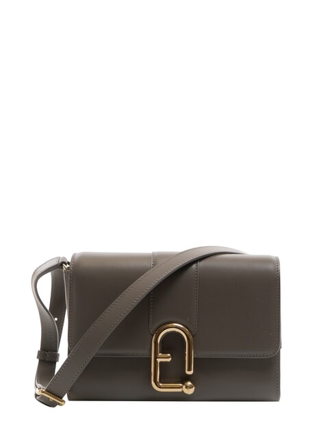 FURLA URBAN Bolso bandolera pequeño de piel gris urbano - Bolsos Mujer