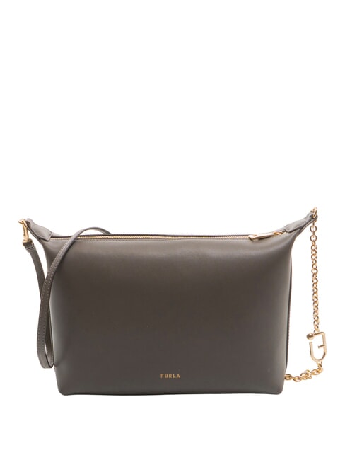 FURLA NUVOLA Bolso bandolera mini de piel gris urbano - Bolsos Mujer